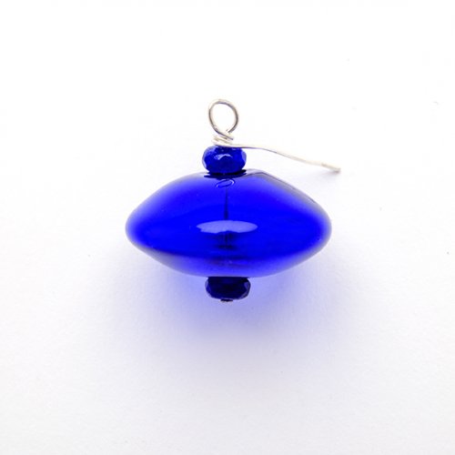 Nancy Chase's Cobalt Blue Glass Earrings - , Contemporary Wire Jewelry, Beads, wrap the tail of the wire around the neck of the loop